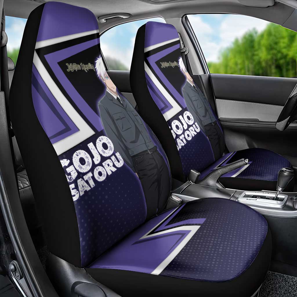Gojo Satoru Car Seat Cover Bold Anime Poster Style