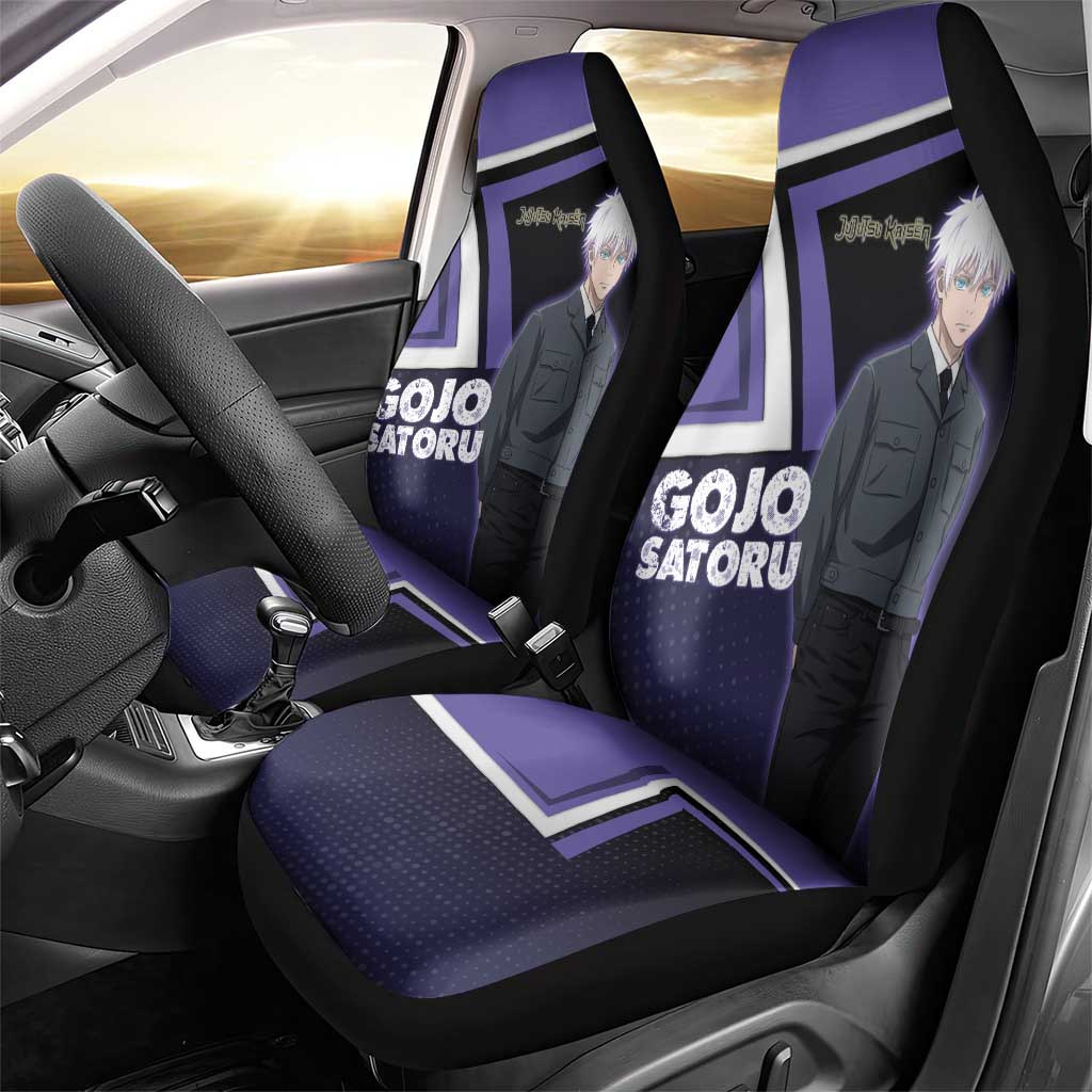 Gojo Satoru Car Seat Cover Bold Anime Poster Style