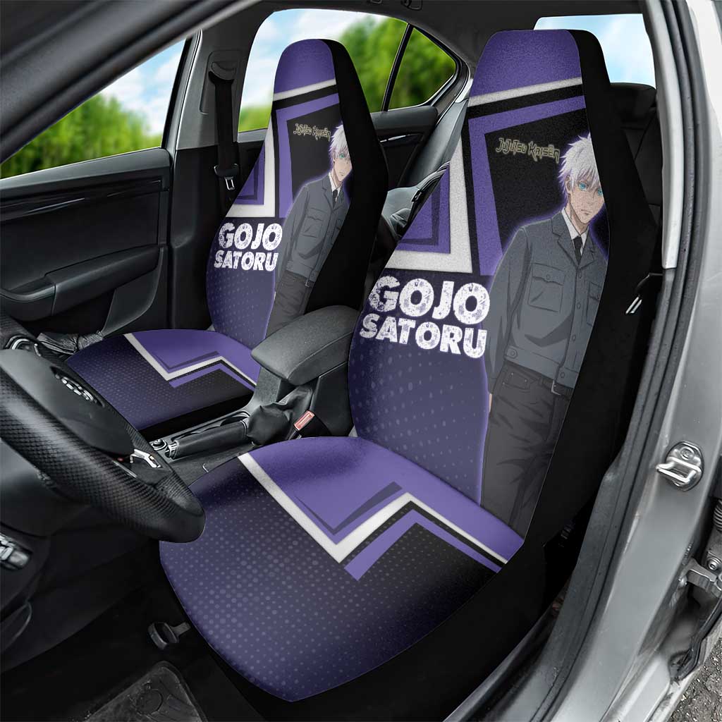 Gojo Satoru Car Seat Cover Bold Anime Poster Style