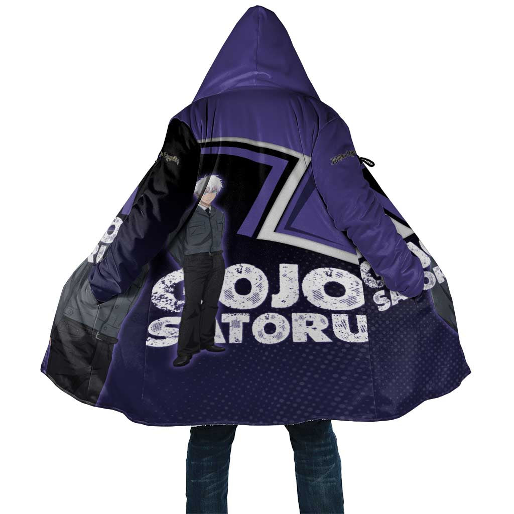 Gojo Satoru Cloak Bold Anime Poster Style