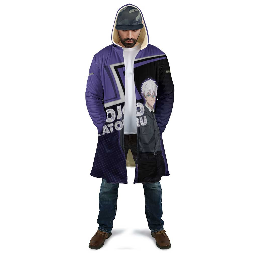 Gojo Satoru Cloak Bold Anime Poster Style