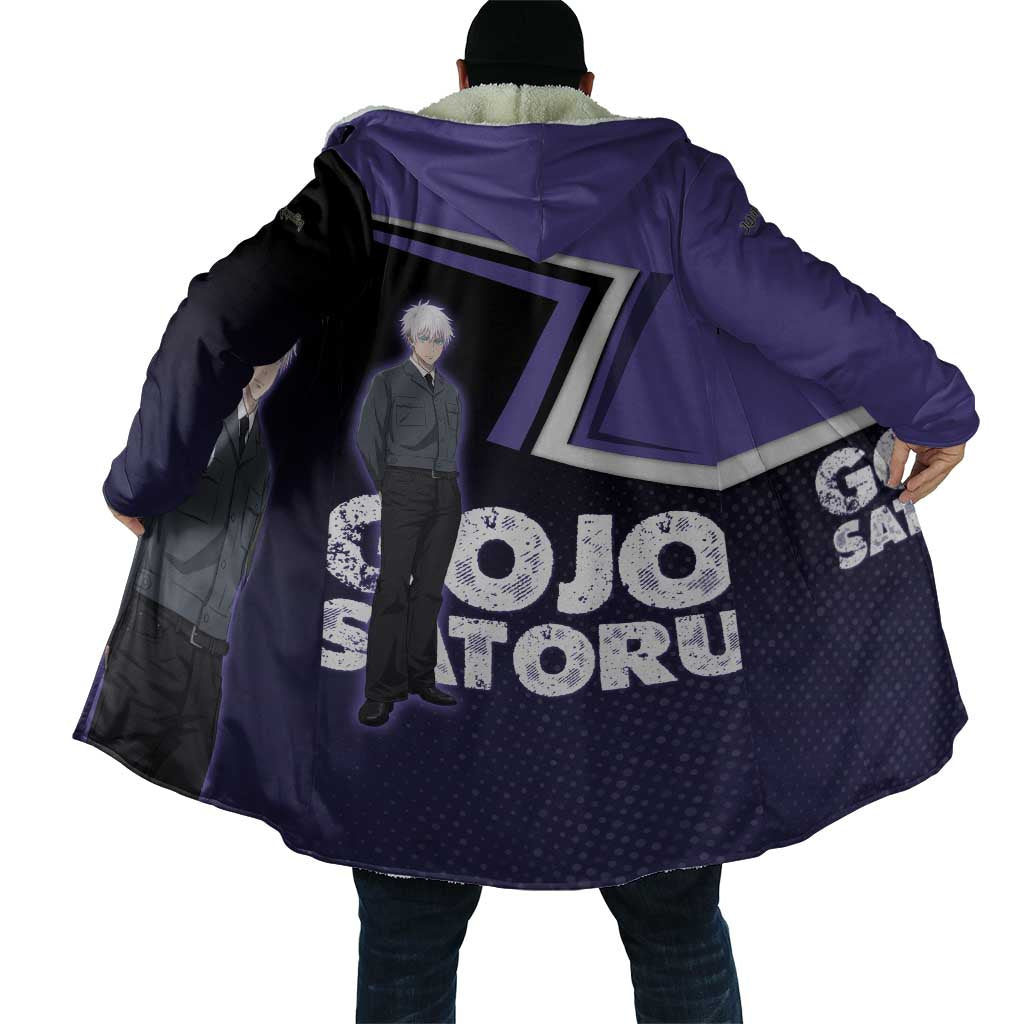 Gojo Satoru Cloak Bold Anime Poster Style