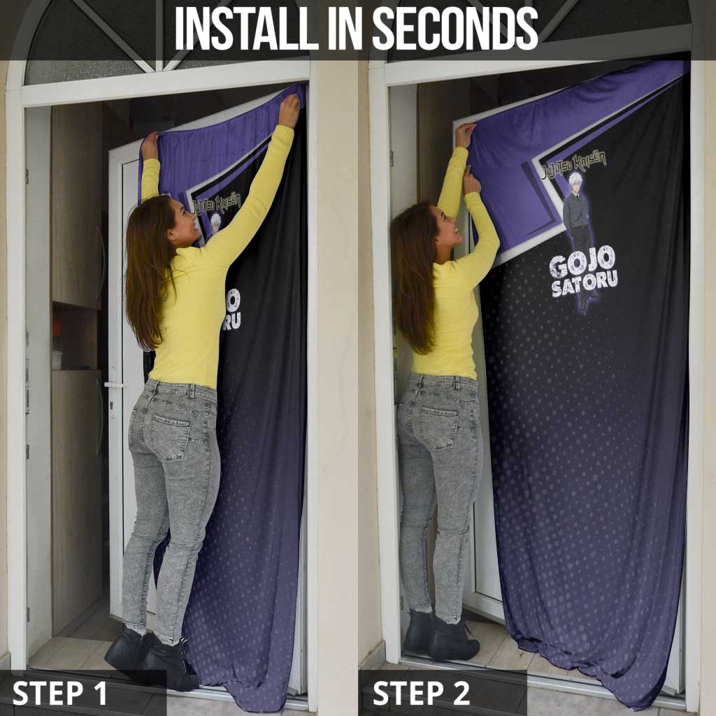 Gojo Satoru Door Cover Bold Anime Poster Style