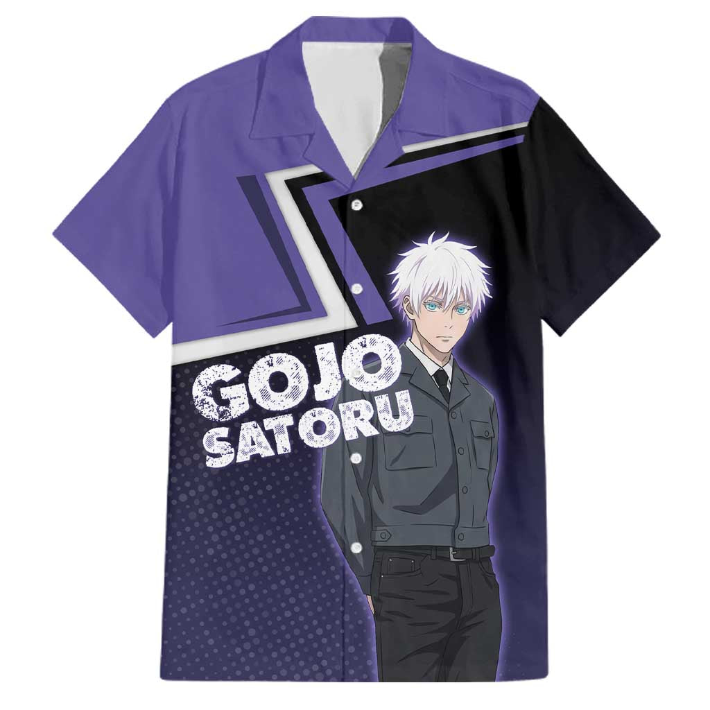 Gojo Satoru Family Matching Off The Shoulder Long Sleeve Dress and Hawaiian Shirt Bold Anime Poster Style