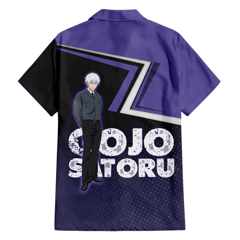 Gojo Satoru Family Matching Off Shoulder Maxi Dress and Hawaiian Shirt Bold Anime Poster Style