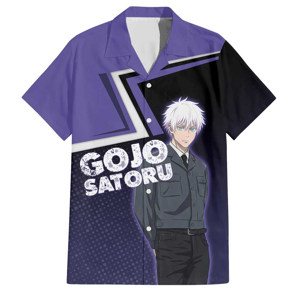 Gojo Satoru Hawaiian Shirt Bold Anime Poster Style