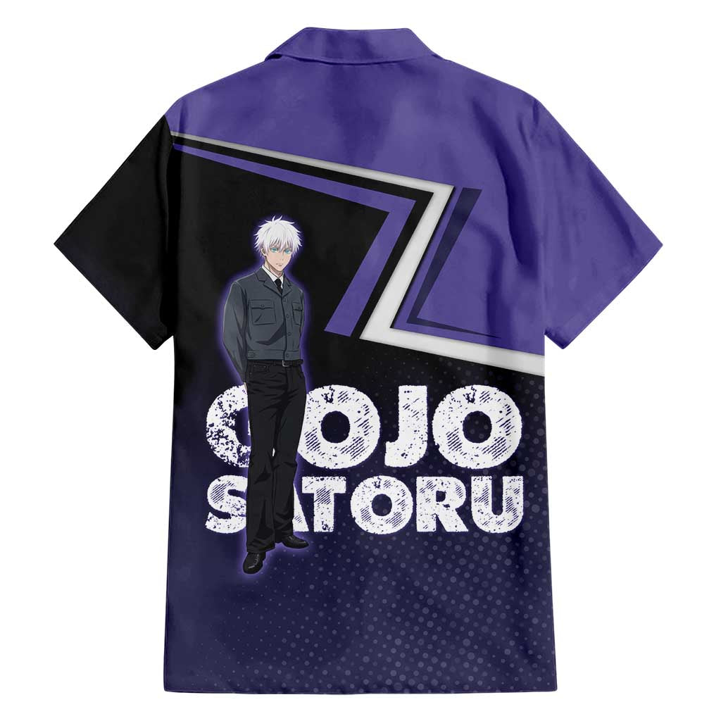 Gojo Satoru Hawaiian Shirt Bold Anime Poster Style