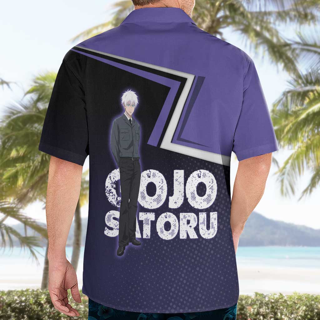 Gojo Satoru Hawaiian Shirt Bold Anime Poster Style