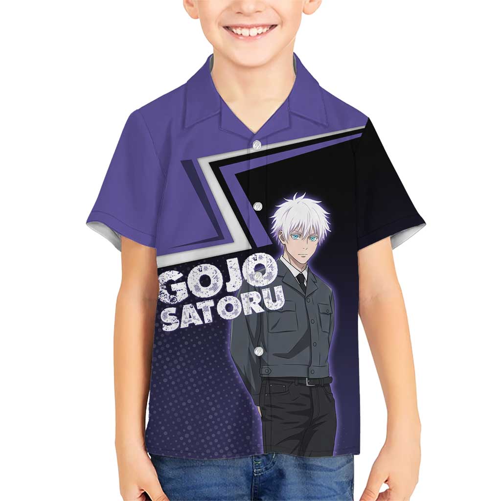 Gojo Satoru Hawaiian Shirt Bold Anime Poster Style
