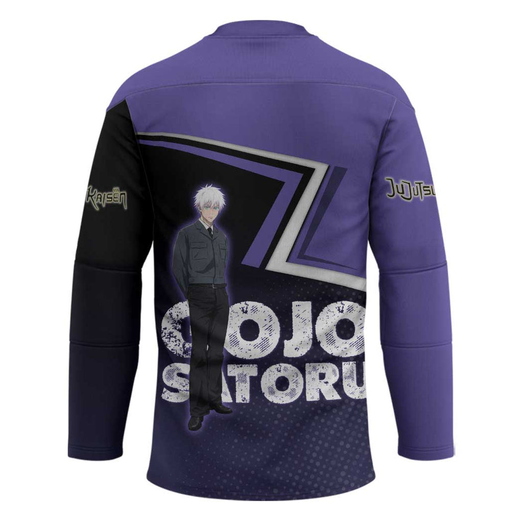Gojo Satoru Hockey Jersey Bold Anime Poster Style
