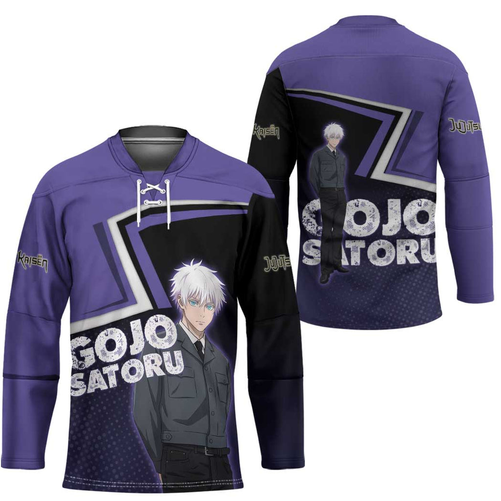 Gojo Satoru Hockey Jersey Bold Anime Poster Style