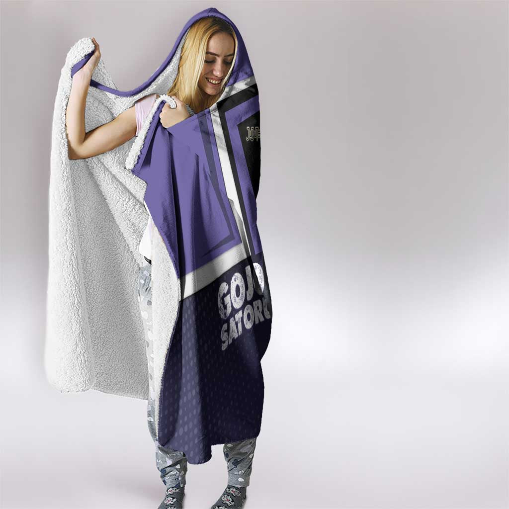 Gojo Satoru Hooded Blanket Bold Anime Poster Style