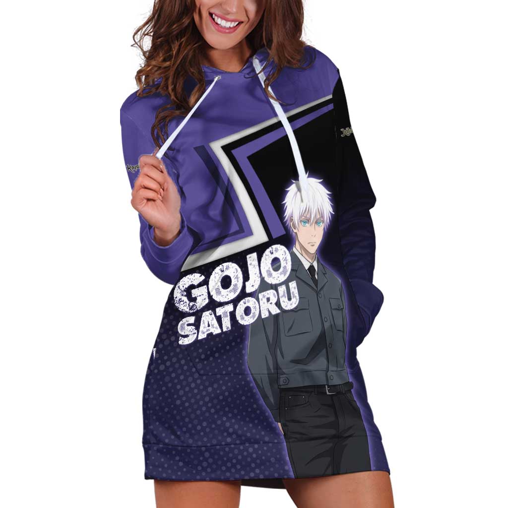 Gojo Satoru Hoodie Dress Bold Anime Poster Style
