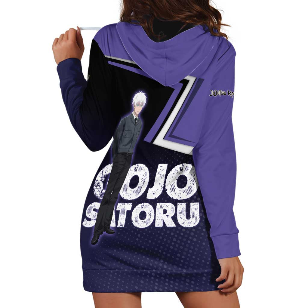 Gojo Satoru Hoodie Dress Bold Anime Poster Style