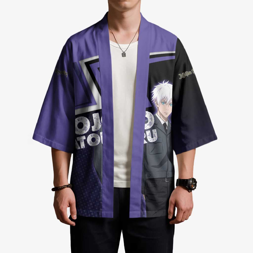Gojo Satoru Kimono Bold Anime Poster Style