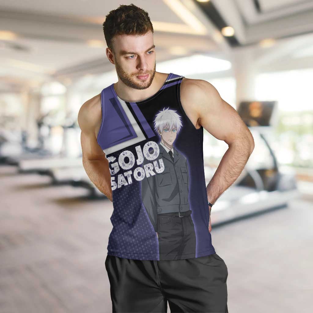 Gojo Satoru Men Tank Top Bold Anime Poster Style