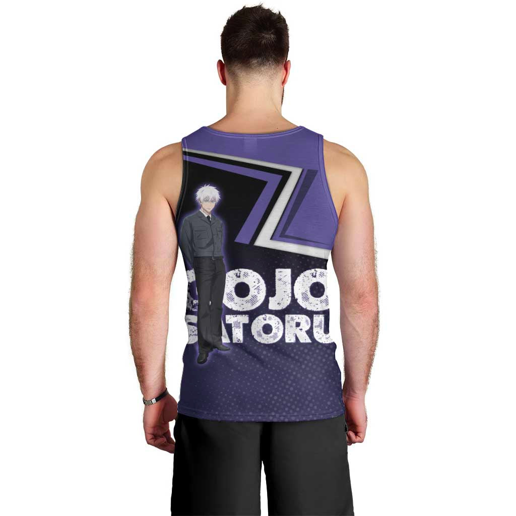 Gojo Satoru Men Tank Top Bold Anime Poster Style