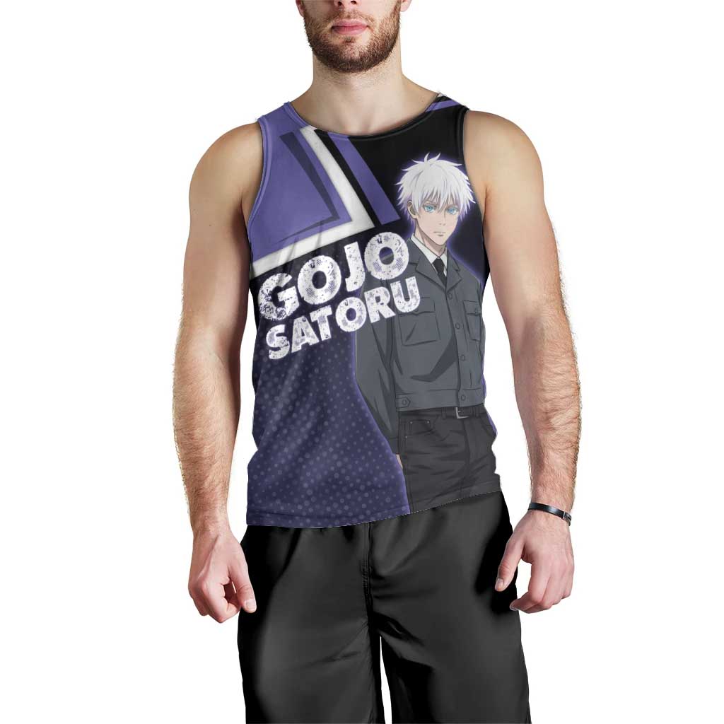 Gojo Satoru Men Tank Top Bold Anime Poster Style