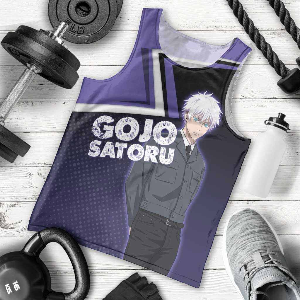 Gojo Satoru Men Tank Top Bold Anime Poster Style