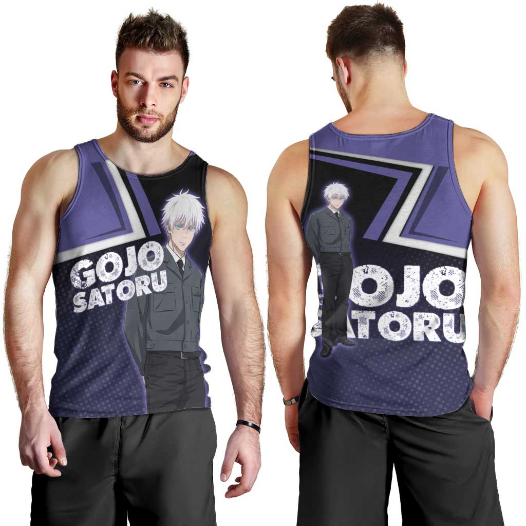 Gojo Satoru Men Tank Top Bold Anime Poster Style