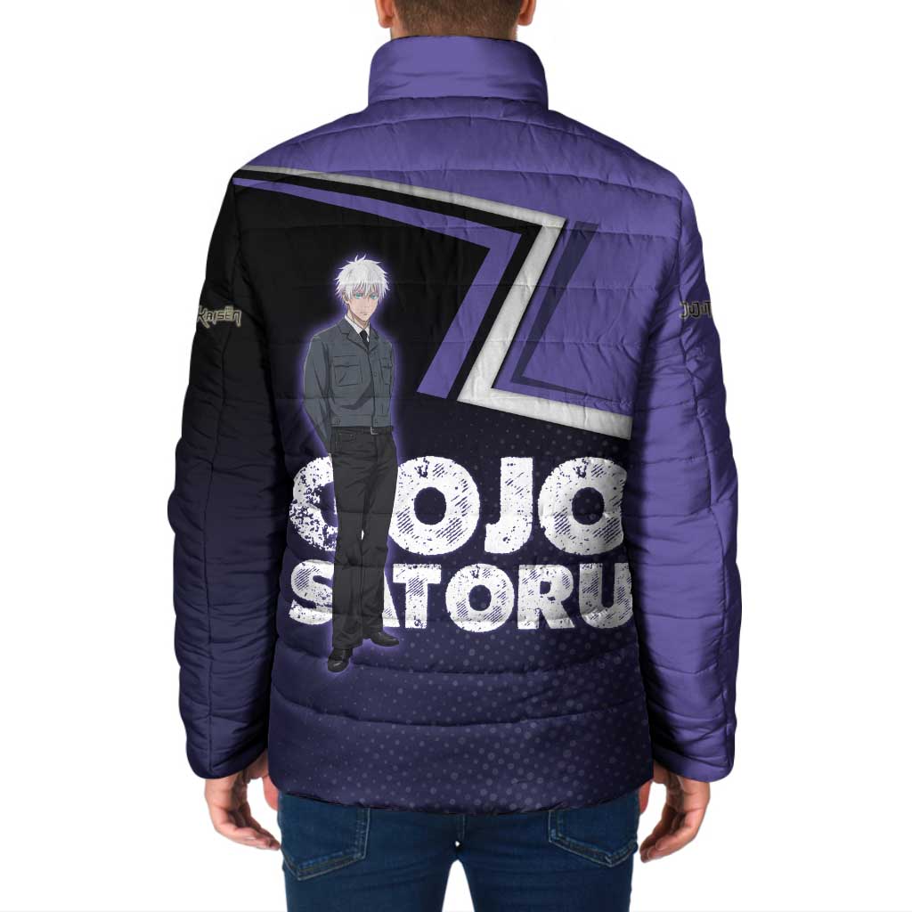 Gojo Satoru Padded Jacket Bold Anime Poster Style