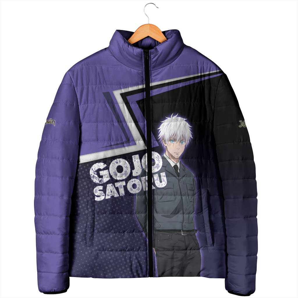 Gojo Satoru Padded Jacket Bold Anime Poster Style