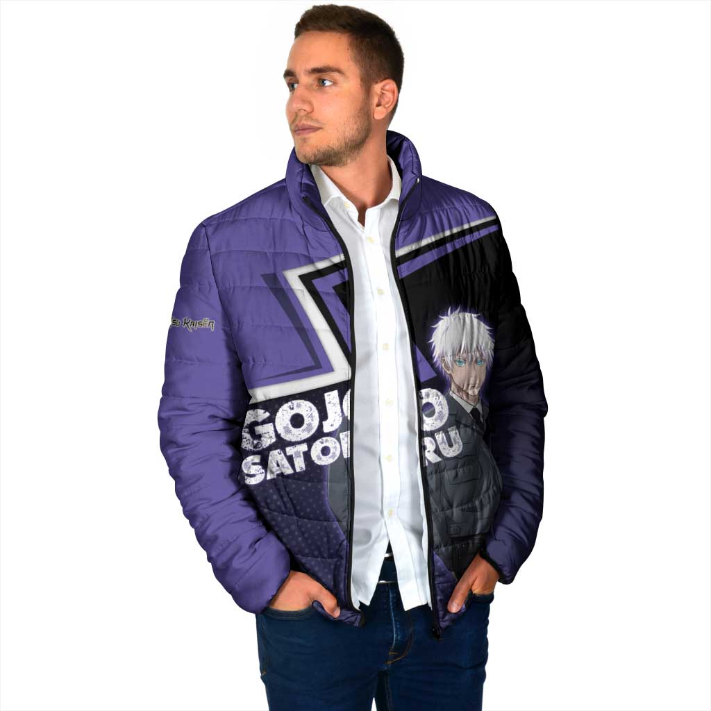 Gojo Satoru Padded Jacket Bold Anime Poster Style
