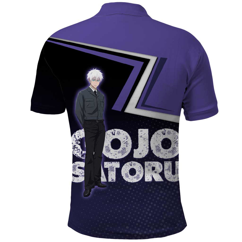 Gojo Satoru Polo Shirt Bold Anime Poster Style