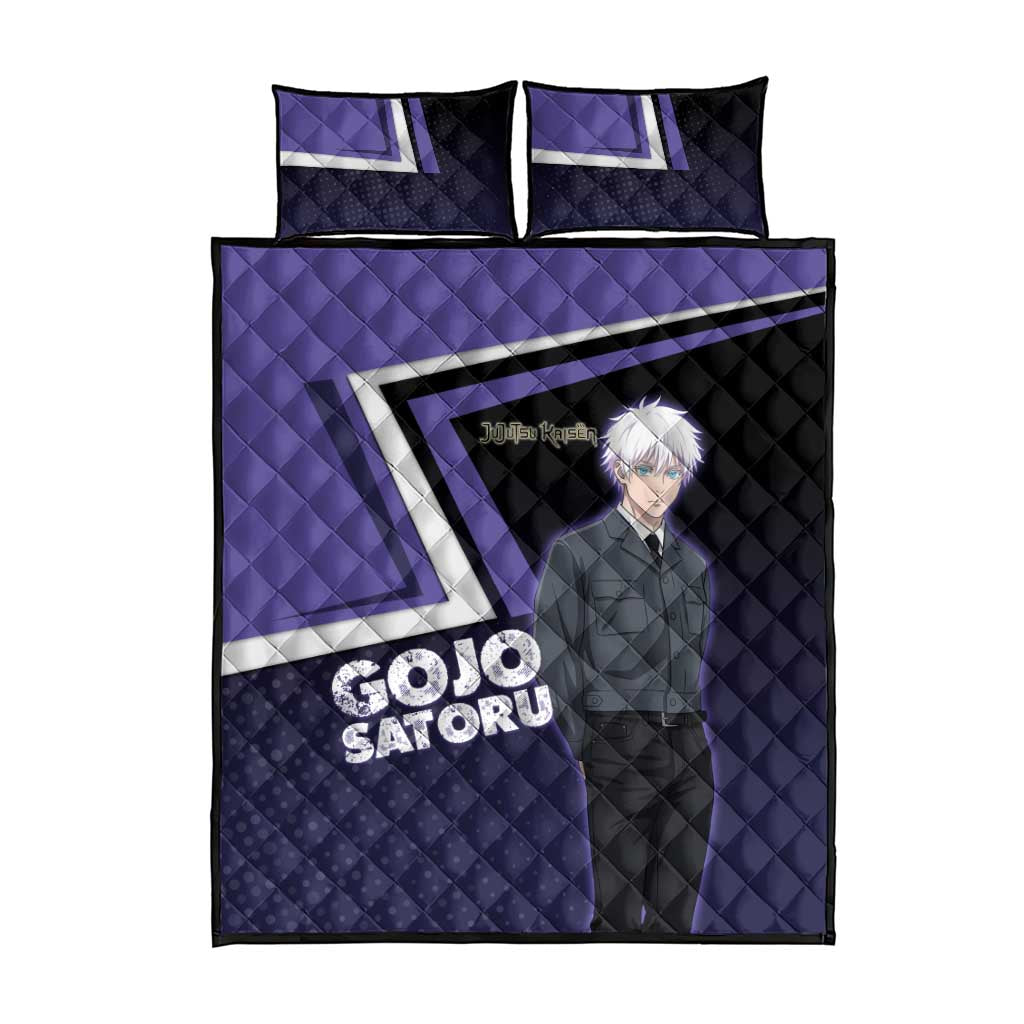 Gojo Satoru Quilt Bed Set Bold Anime Poster Style