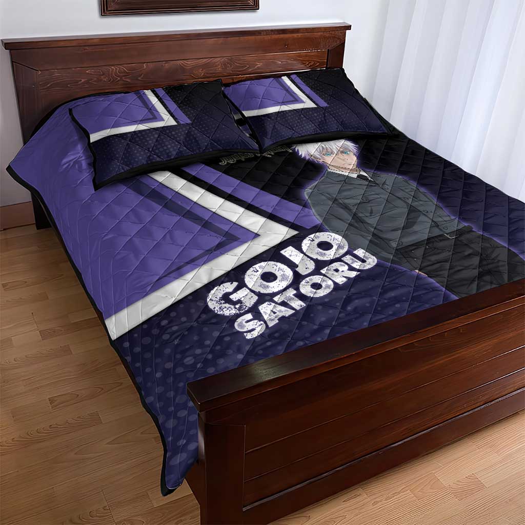 Gojo Satoru Quilt Bed Set Bold Anime Poster Style