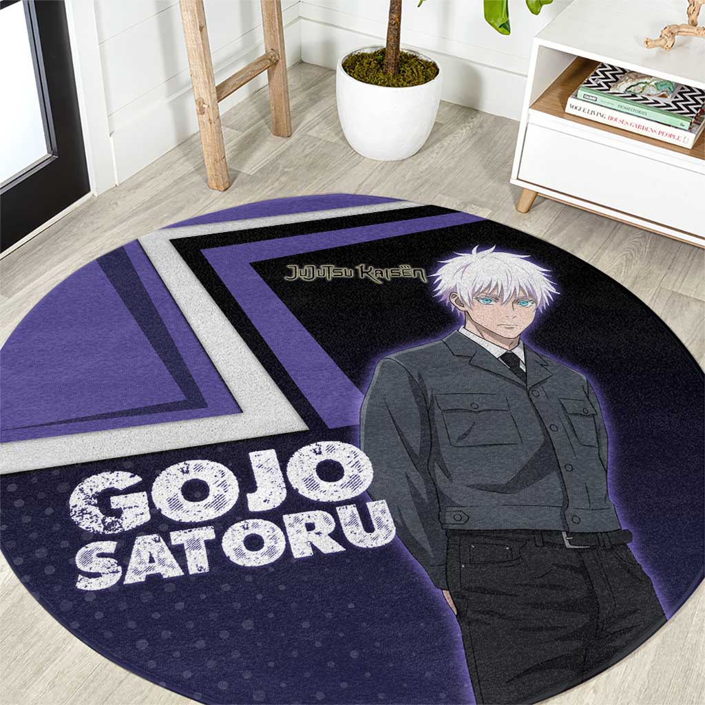 Gojo Satoru Round Carpet Bold Anime Poster Style