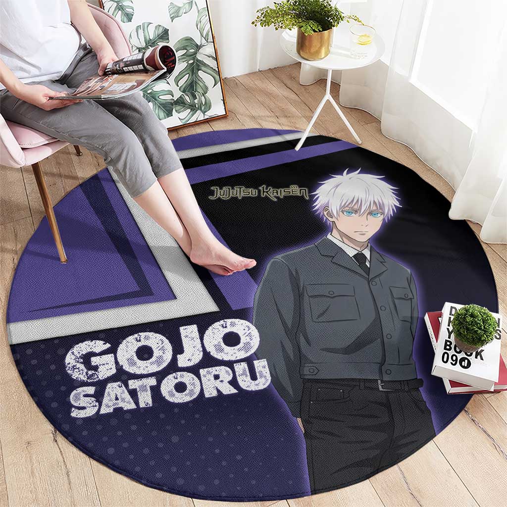 Gojo Satoru Round Carpet Bold Anime Poster Style