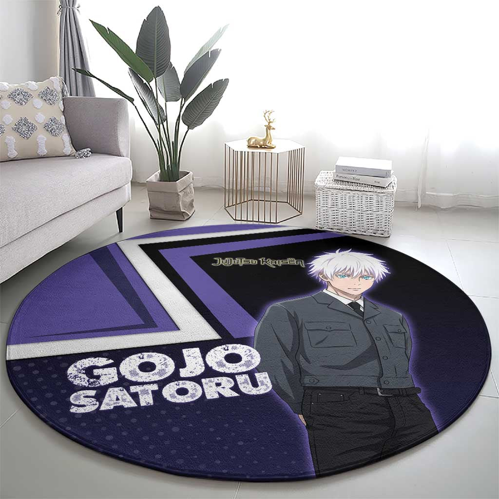 Gojo Satoru Round Carpet Bold Anime Poster Style