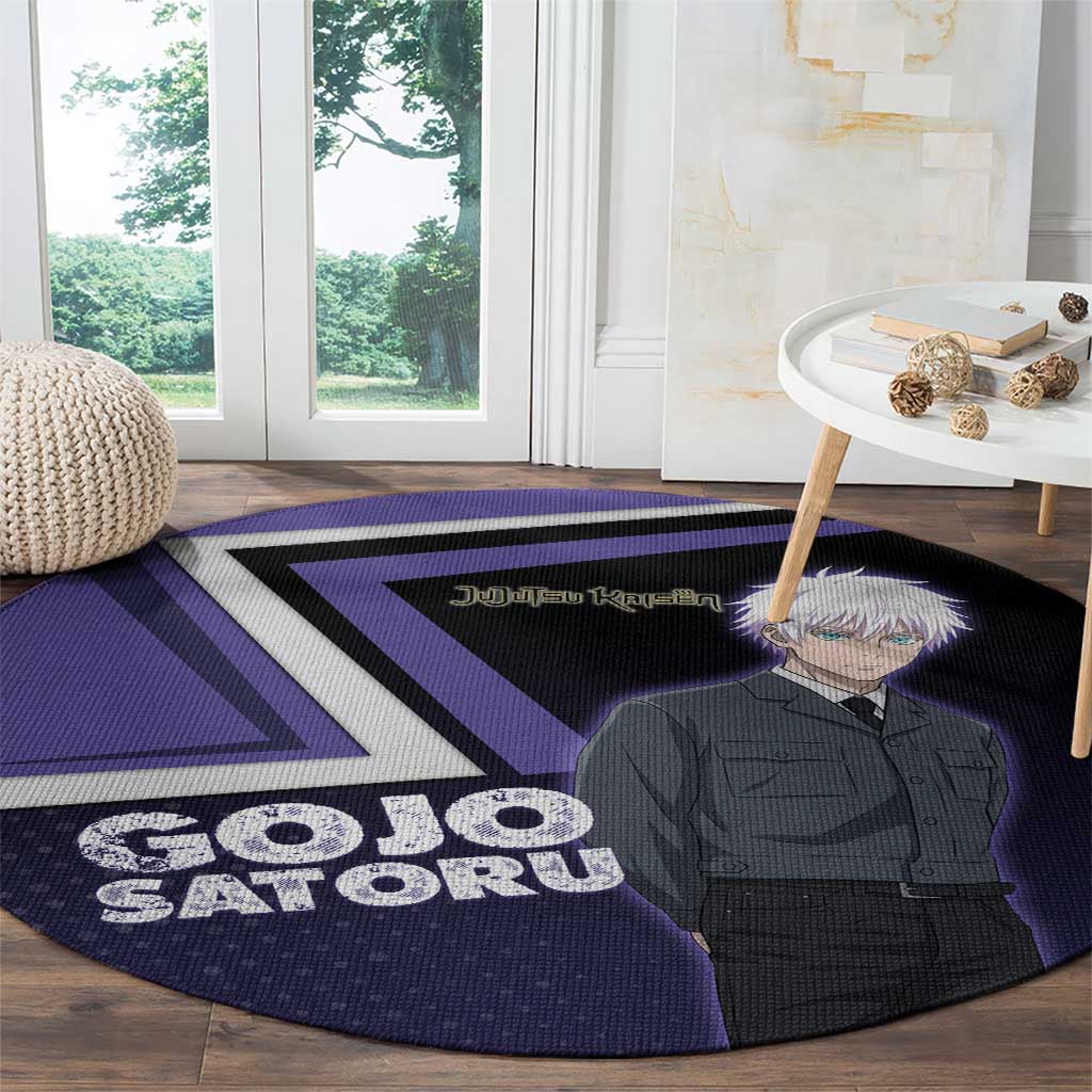 Gojo Satoru Round Carpet Bold Anime Poster Style
