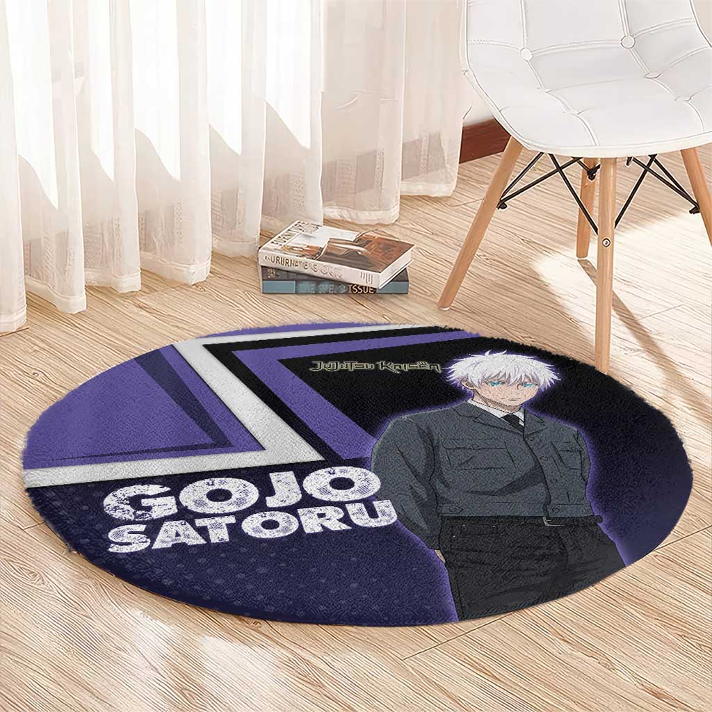 Gojo Satoru Round Carpet Bold Anime Poster Style