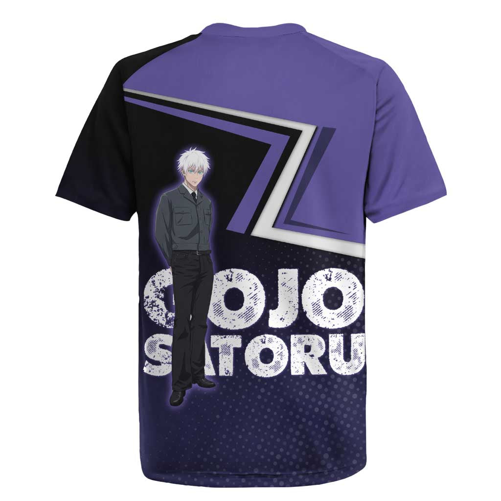 Gojo Satoru Rugby Jersey Bold Anime Poster Style