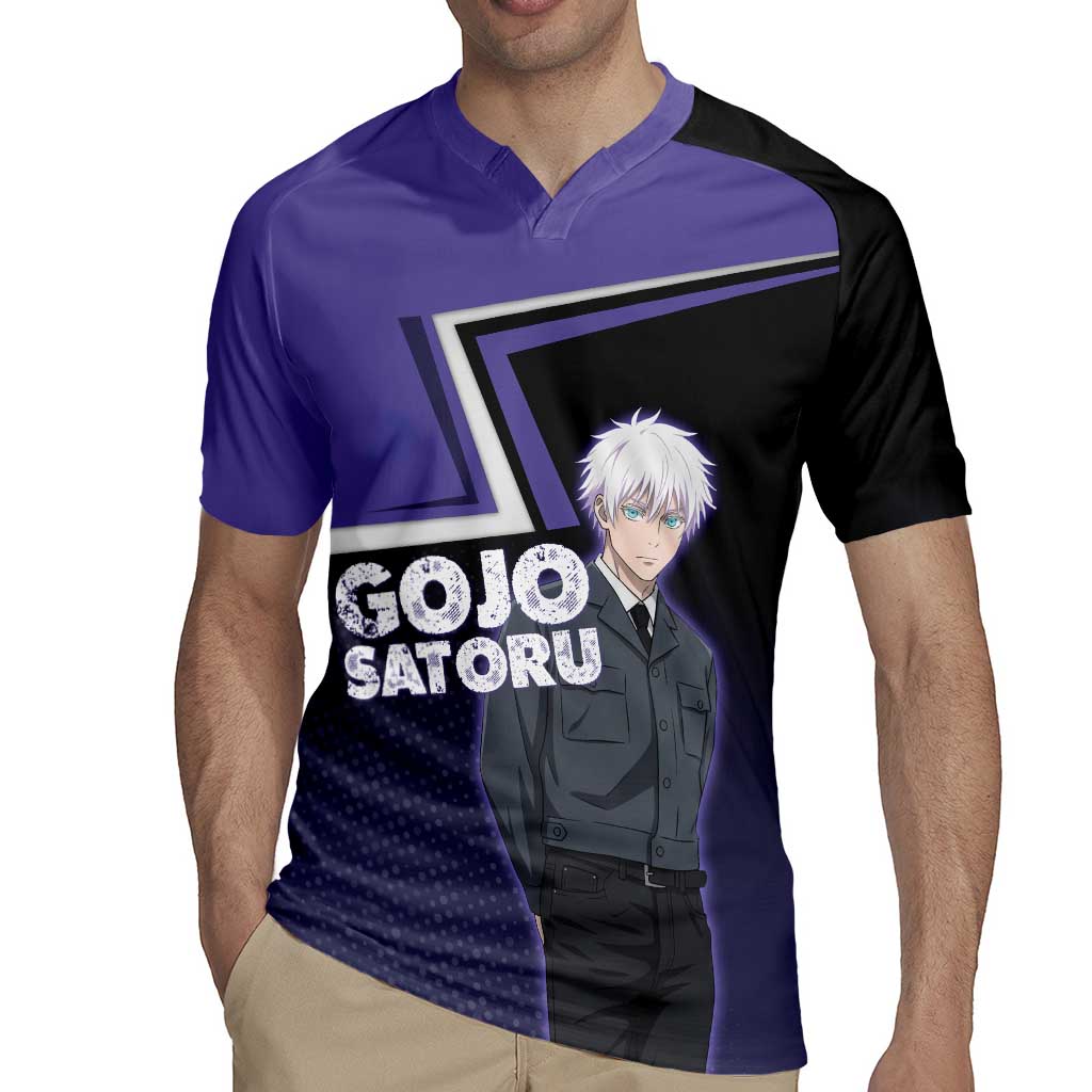 Gojo Satoru Rugby Jersey Bold Anime Poster Style