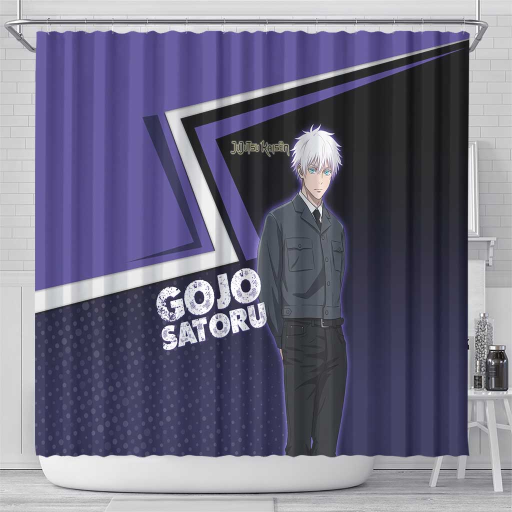 Gojo Satoru Shower Curtain Bold Anime Poster Style