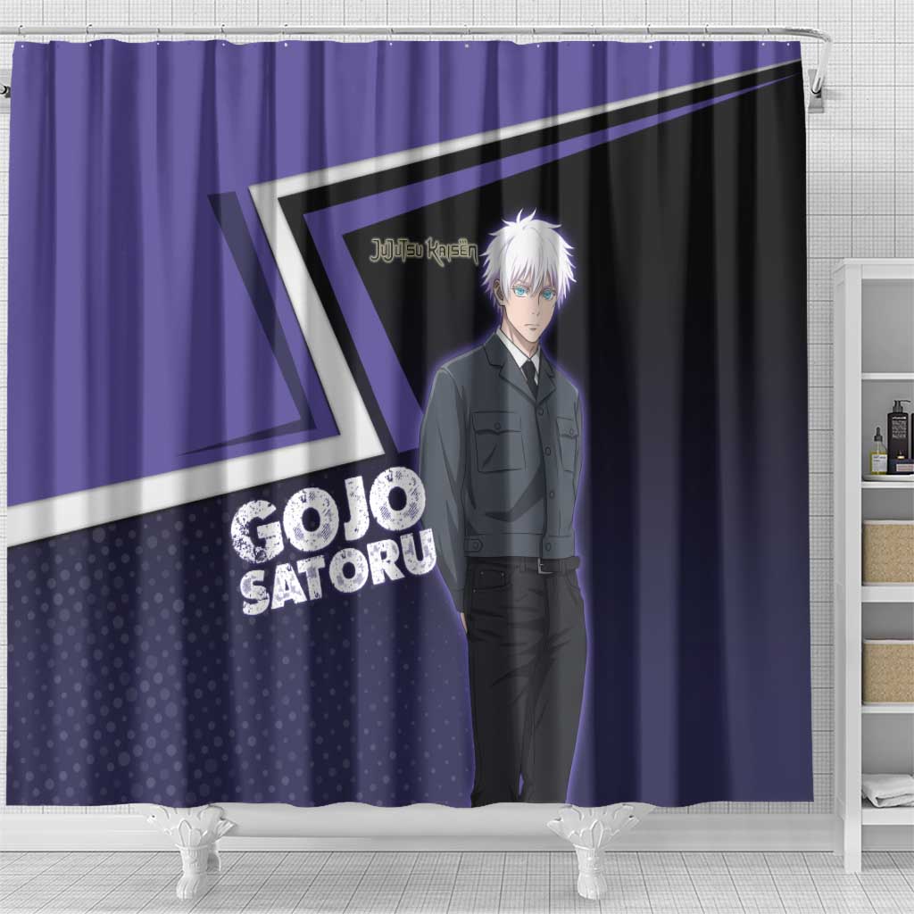 Gojo Satoru Shower Curtain Bold Anime Poster Style
