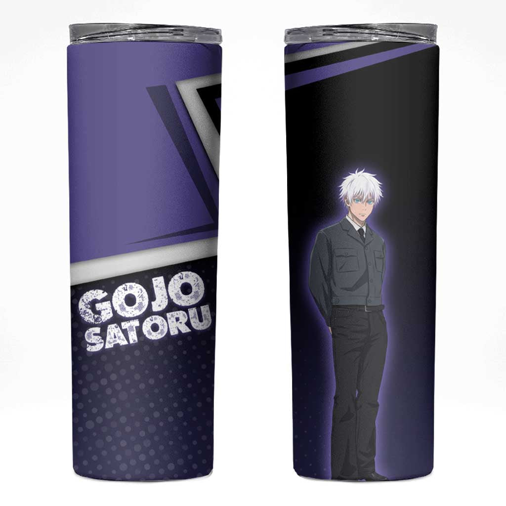 Gojo Satoru Skinny Tumbler Bold Anime Poster Style