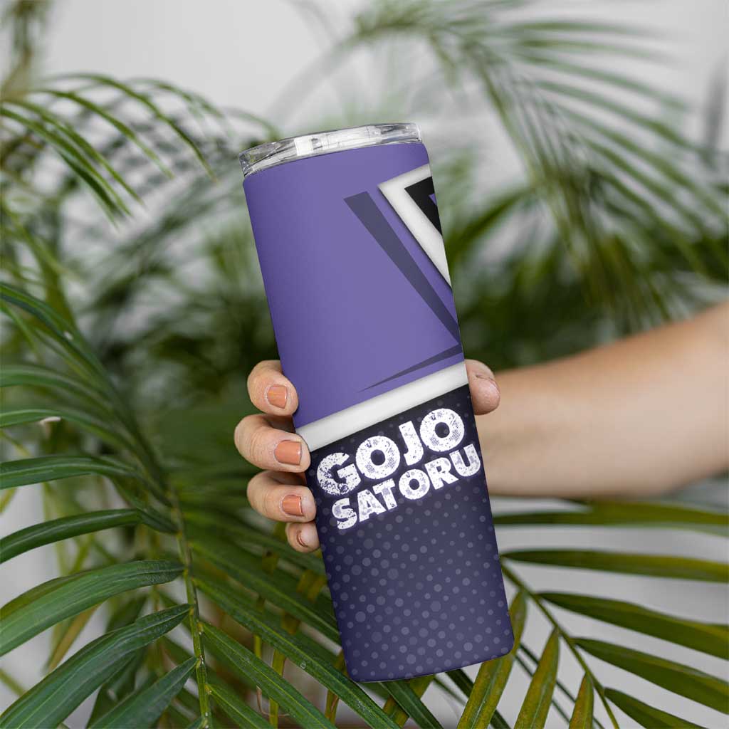 Gojo Satoru Skinny Tumbler Bold Anime Poster Style