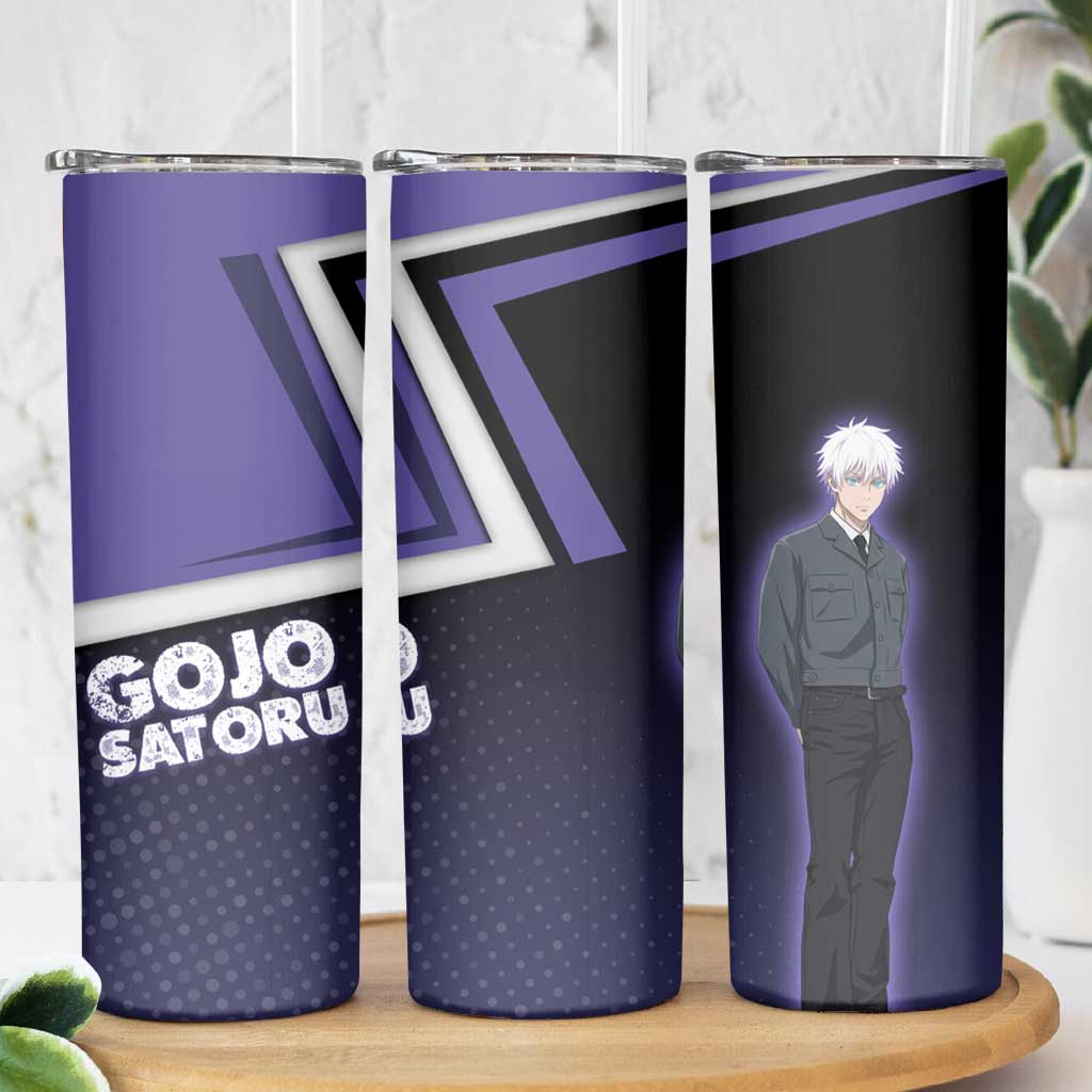 Gojo Satoru Skinny Tumbler Bold Anime Poster Style