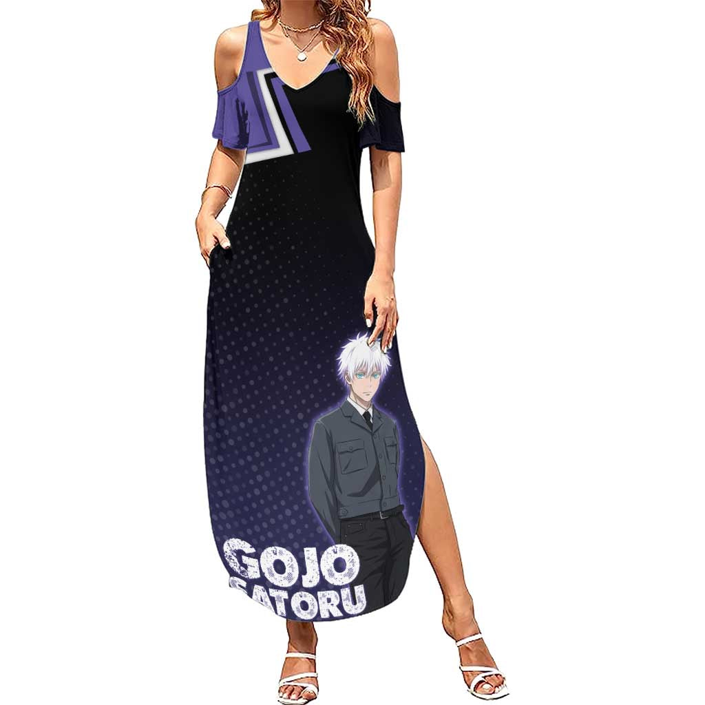 Gojo Satoru Summer Maxi Dress Bold Anime Poster Style