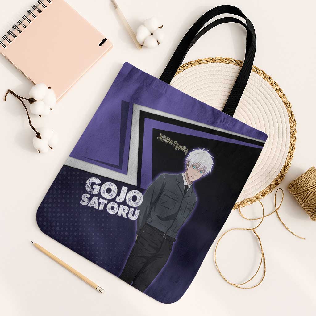 Gojo Satoru Tote Bag Bold Anime Poster Style