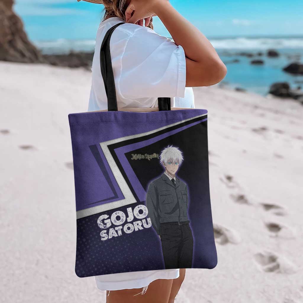 Gojo Satoru Tote Bag Bold Anime Poster Style