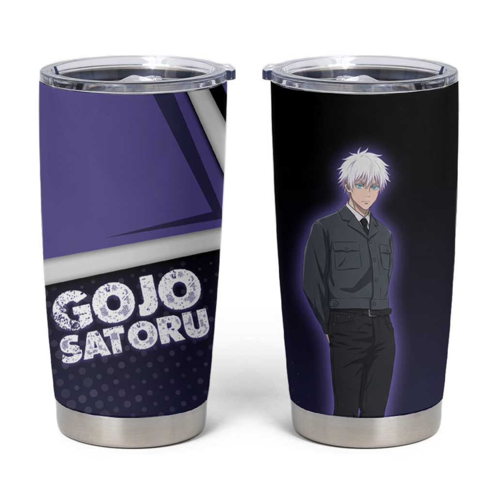 Gojo Satoru Tumbler Cup Bold Anime Poster Style