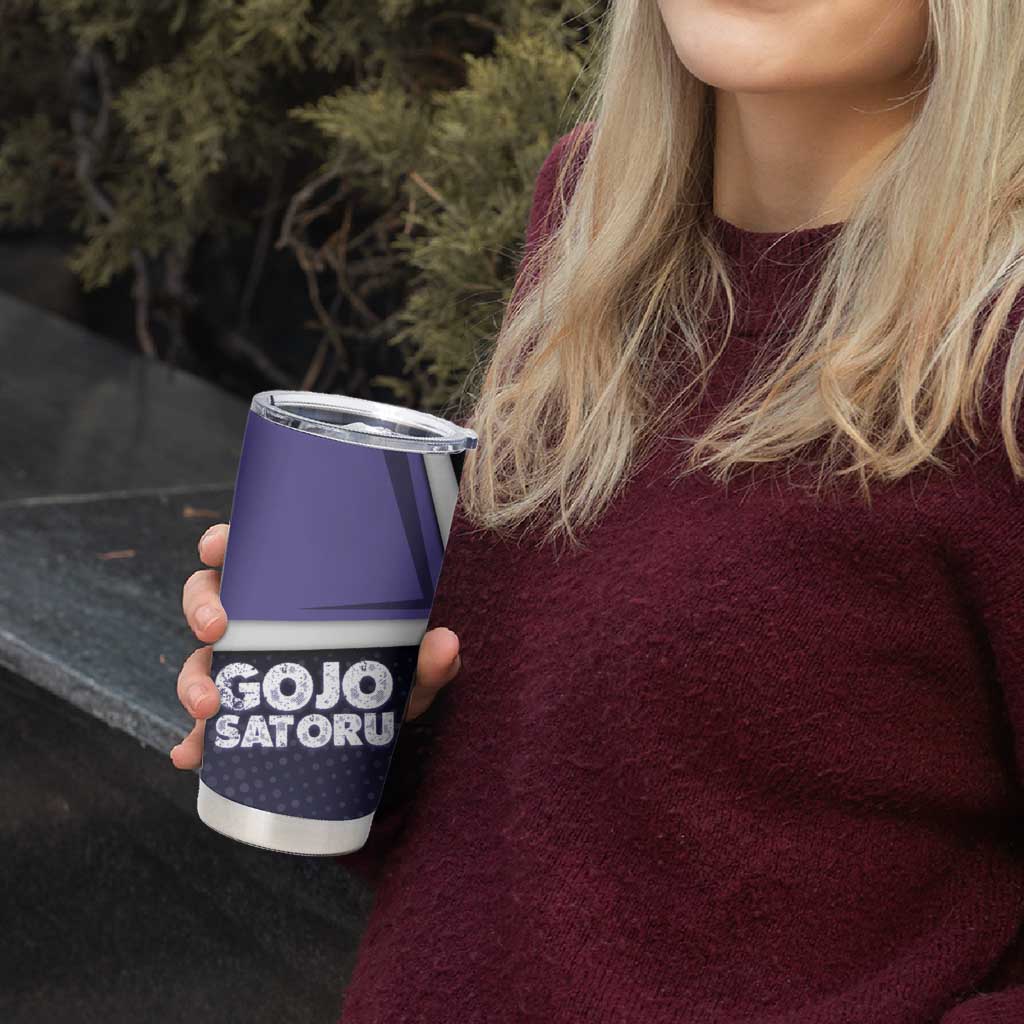 Gojo Satoru Tumbler Cup Bold Anime Poster Style