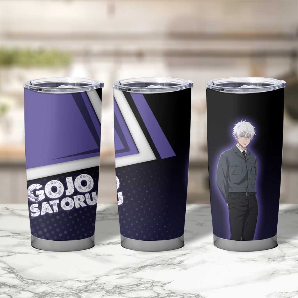 Gojo Satoru Tumbler Cup Bold Anime Poster Style