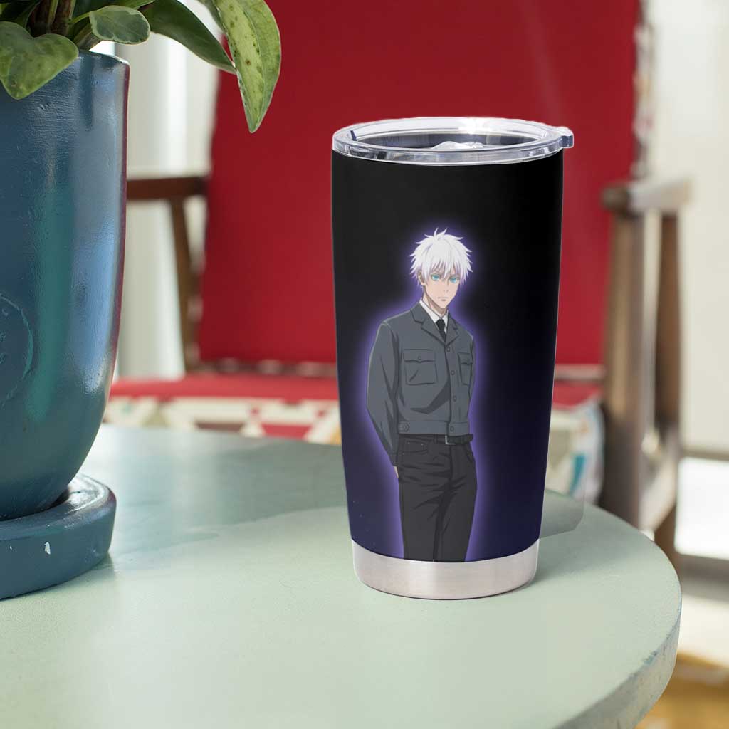 Gojo Satoru Tumbler Cup Bold Anime Poster Style