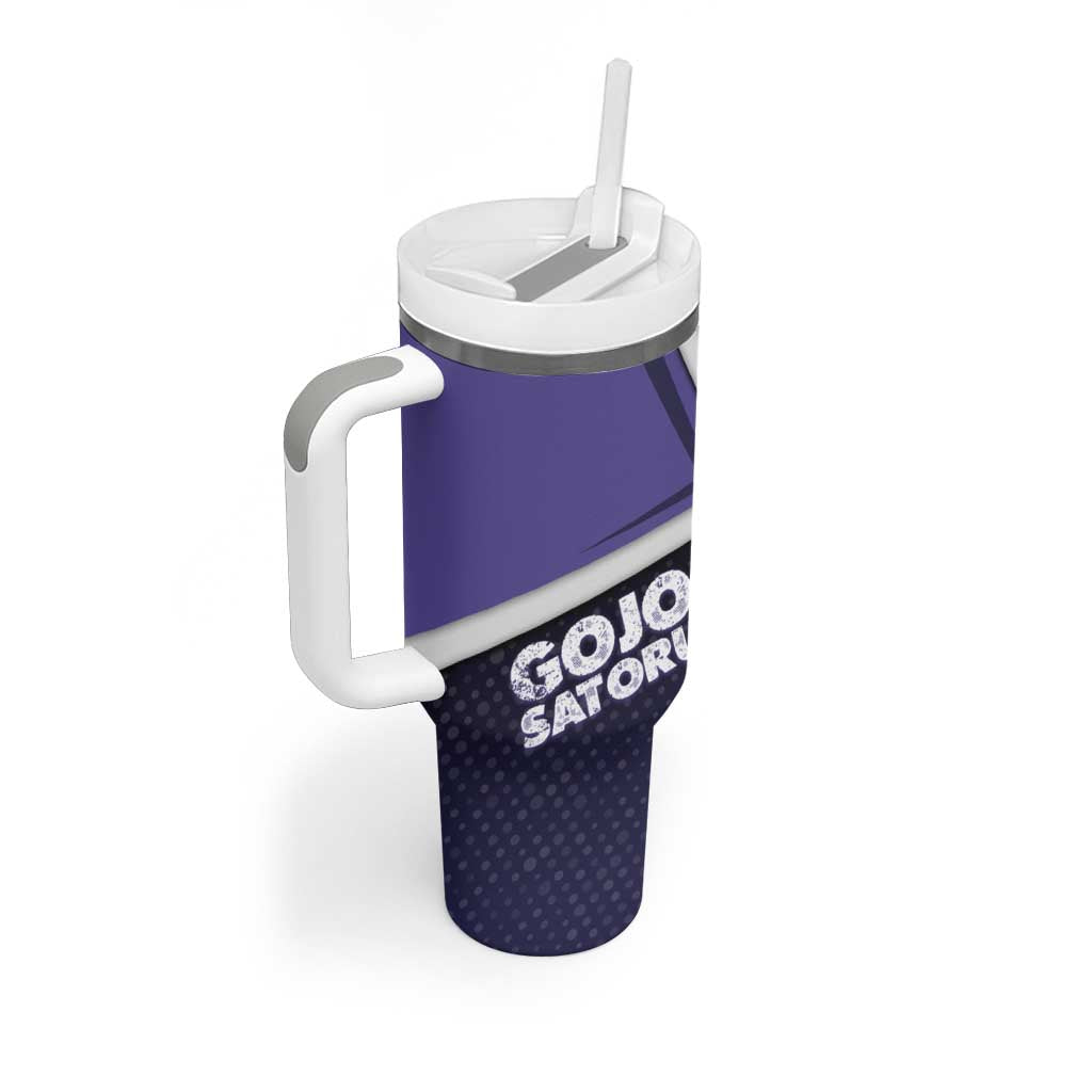 Gojo Satoru Tumbler With Handle Bold Anime Poster Style